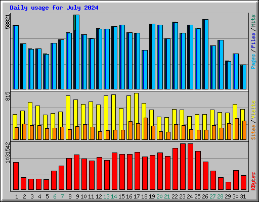 Daily usage for July 2024