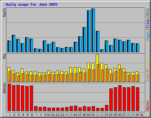 Daily usage for June 2025