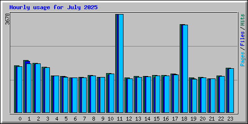Hourly usage for July 2025